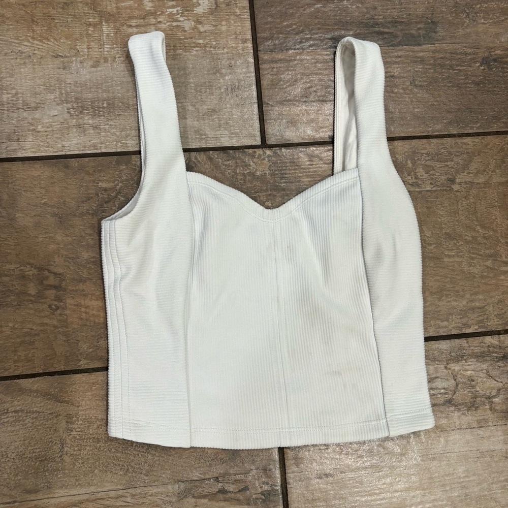 Lululemon White ribbed crop top women's size XS